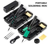 Soldador USB LF de 8W, 3 niveles, ajuste de temperatura, carga de batería de litio, juego de soldadura de hierro, juego de soldadura para reparación del hogar DIY C212 set3