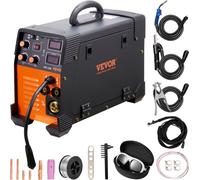 Soldadora MIG/MMA/TIG 3 en 1 VEVOR, 50-250A. Soldadura con alambre de núcleo (0,8 mm y 1 mm). Tecnología IGBT. Velocidad del alambre: 2,2-12 m/min. Potencia nominal de entrada: 5,6 kVA. Grado de prote