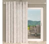 Soleil d'ocre Celia, Visillo con Ojales Especial para ventanal, 280 x 250 cm, Gris Topo