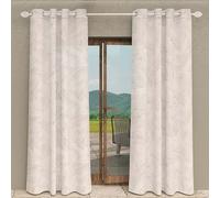 Soleil d'ocre Celia, Visillo de Ojales, 135 x 250 cm, Gris Topo