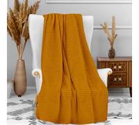 Soleil d'ocre COCOCOONING Plaid Microfibra, Amarillo, 120 x 160 cm