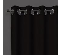Soleil d'ocre Cortina con Ojales Blackout, Negro, 140 x 180 cm