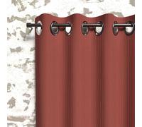 Soleil d'ocre Cortina de Ojales Boheme, Aislante, Rojo (Ladrillo), 140 x 180 cm