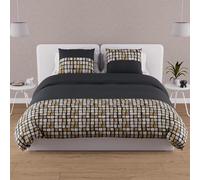 Soleil d'ocre FABIO Set funda nórdica de algodón 57 hilos, Gris, 260 x 240 cm