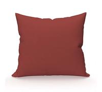 Soleil d'ocre, Funda de Almohada, Algodón 57 Hilos, Ladrillo, 63 x 63 cm