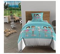 Soleil d'ocre, Juego de Funda para edredón 140 x 200 cm DANSEUSES Azul, 100% algodón 57 Hilos/cm²,