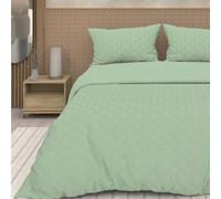 Soleil d'ocre, Juego de Funda para edredón 3D Microfibra 240 x 220 cm Gaia Verde Agua