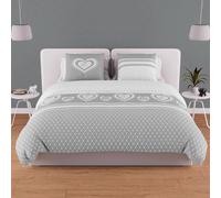 Soleil d'ocre, Juego de Funda para edredón en Algodón 57 Hilos 240 x 220 cm Passion Gris