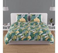 Soleil d'ocre, Juego de Funda para edredón en Algodón 57 Hilos 240 x 220 cm Tanzanie Verde