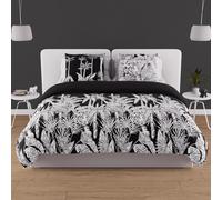Soleil d'ocre, Juego de Funda para edredón en Algodón 57 Hilos 240 x 220 cm Tigre Negro