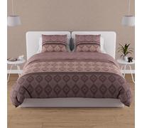 Soleil d'ocre, Juego de Funda para edredón en Algodón 57 Hilos 260 x 240 cm Ethno Marrón