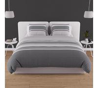 Soleil d'ocre THALES Set funda nórdica de algodón 57 hilos, Gris, 260 x 240 cm