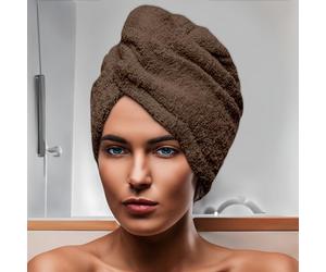 Soleil d'ocre Lagune, Toalla de baño de algodón para la Cabeza, 24 x 62 cm, marrón