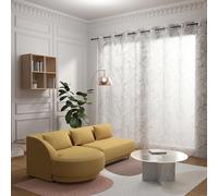 Soleil d'ocre Louane, Visillo con Ojales Especial para ventanal, 280 x 250 cm
