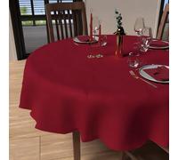 Soleil d'ocre, Luxury Mantel Redondo Antimanchas Diámetro 180 cm, Poliéster, Rojo