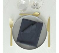 Soleil d'ocre, Luxury Pack de 3 servilletas de Mesa, Poliéster, Azul Noche, 45x45 cm