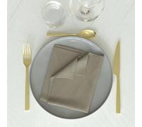 Soleil d'ocre, Luxury Pack de 3 servilletas de Mesa, Poliéster, Champagne, 45x45 cm
