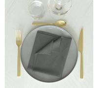 Soleil d'ocre, Luxury Pack de 3 servilletas de Mesa, Poliéster, Gris, 45x45 cm