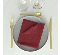 Soleil d'ocre, Luxury Pack de 3 servilletas de Mesa, Poliéster, Rojo, 45x45 cm