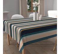 Soleil d'ocre, Mantel Estampado Antimanchas Cuadrado 180x180 cm BAYADERES Bleu