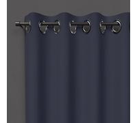 Soleil d'ocre Cortina con Ojales Blackout, Azul (Marino), 140 x 250 cm
