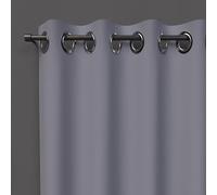 Soleil d'ocre Cortina con Ojales Blackout, Gris, 140 x 250 cm