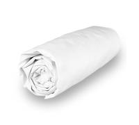 Soleil d'ocre, Sábana Bajera Ajustable en polialgodón 180 x 200 cm Percale Blanco, Ideal Alquiler vacacional y hostelería