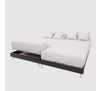 Soleil d'ocre, Sábana Bajera Ajustable TPR en algodón 57 Hilos 2 x 70x190 cm Uni Blanco