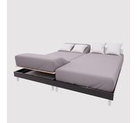 Soleil d'ocre, Sábana Bajera Ajustable TPR en algodón 57 Hilos 2 x 70x190 cm Uni Gris