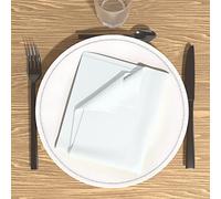 Soleil d'ocre Set de 3 Servilletas Alix, Blanco, 40 x 40 cm