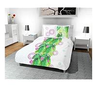 Soleil d'ocre, Set funda nórdica 260x240 cm algodón 57 Hilos TAHITI blanco
