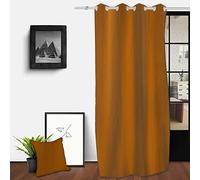 Soleil d'ocre, Spirit Cortinas con Ojales, Algodón Lavado, Bronce, 140x250 cm