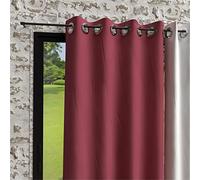 Soleil d'ocre Visillo con Ojales Efecto Arrugado Boheme, 140 x 250 cm, Rosa (Frambuesa)