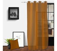 Soleil d'ocre, Visillo con ojales en algodón lavado 135x250 cm SPIRIT bronce