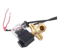 Solenoide de aluminio fundido y válvula de retención para compresor de aire de aceite Silencioso Silencioso Escape Apagado Bomba Neumática Parte Oro Negro A (E)