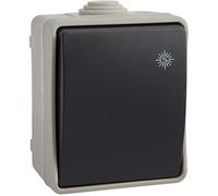 SOLERA 3320 - Pulsador estanco de superficie, IP54, color gris