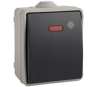 SOLERA 3320IL - Pulsador estanco de Superficie, indicador Luminoso, IP54, Gris
