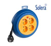 Solera 7429 - enrollacables de 3m, con 4 tomas, limitador de potencia,
