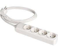 SOLERA 8014 - Regleta/Base múltiple de 4 enchufes, 1,5m, Color Blanco