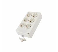 Solera 8106 - Base bipolar de 6 tomas, con T/T lateral 16A 250V. Material LH, blanco