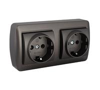 Solera base de enchufe mural 2p+t grafito 16 a 250 v doble