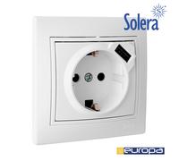 Solera erp60usb-u - base de enchufe + usb 2,1a, con marco, color blanc