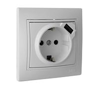 SOLERA ERP60USB-U - Base de Enchufe + USB 2,1A, con Marco, Color Blanco