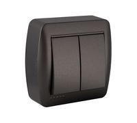 Solera Interruptor Doble Conmutado Mural 7,4 x 7,2 x 2,8 cm 250 V 10 A Grafito