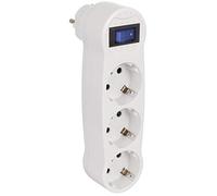 SOLERA V1302 - Adaptador/Ladrón de 3 enchufes + Interruptor, Color Blanco