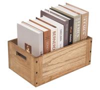 Solidchoice - Caja de almacenamiento de madera sin tapa, ideal para libros y juguetes