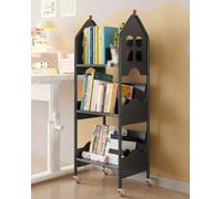 Solidchoice: Estantería móvil para libros infantiles con diseño en forma de casa
