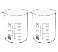 Solidchoice - Juego de 2 vasos medidores de 600 ml con reborde para cocina y laboratorio