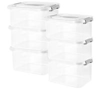 Solidchoice - Juego de 6 cajas de plástico con tapa, 26 x 20 x 15 cm, cajas apilables
