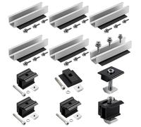 Solidchoice - Juego de 6 rieles para paneles solares con abrazaderas ajustables